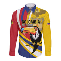 Custom Colombia Rugby Long Sleeve Button Shirt Los Tucanes Go Champions