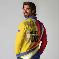 Custom Colombia Rugby Long Sleeve Polo Shirt Los Tucanes Go Champions