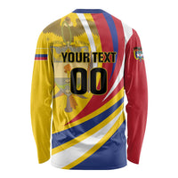 Custom Colombia Rugby Long Sleeve Shirt Los Tucanes Go Champions