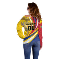 Custom Colombia Rugby Off Shoulder Sweater Los Tucanes Go Champions