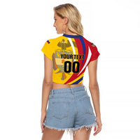 Custom Colombia Rugby Raglan Cropped T Shirt Los Tucanes Go Champions