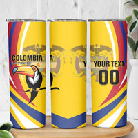 Custom Colombia Rugby Skinny Tumbler Los Tucanes Go Champions