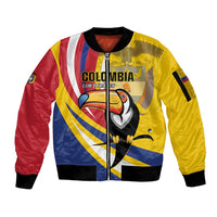 Custom Colombia Rugby Sleeve Zip Bomber Jacket Los Tucanes Go Champions