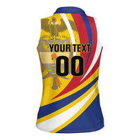 Custom Colombia Rugby Women Sleeveless Polo Shirt Los Tucanes Go Champions