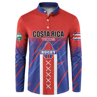 Custom Costa Rica Rugby Button Sweatshirt Ticos Go Champions