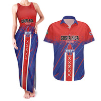 Custom Costa Rica Rugby Couples Matching Tank Maxi Dress and Hawaiian Shirt Ticos Go Champions