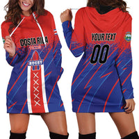 Custom Costa Rica Rugby Hoodie Dress Ticos Go Champions