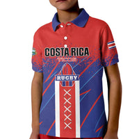 Custom Costa Rica Rugby Kid Polo Shirt Ticos Go Champions