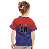 Custom Costa Rica Rugby Kid T Shirt Ticos Go Champions