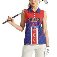 Custom Costa Rica Rugby Women Sleeveless Polo Shirt Ticos Go Champions