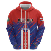 Custom Costa Rica Rugby Zip Hoodie Ticos Go Champions
