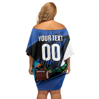 Custom El Salvador Rugby Family Matching Off Shoulder Short Dress and Hawaiian Shirt Los Torogoces Go Champions