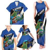 Custom El Salvador Rugby Family Matching Tank Maxi Dress and Hawaiian Shirt Los Torogoces Go Champions