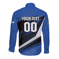 Custom El Salvador Rugby Long Sleeve Button Shirt Los Torogoces Go Champions