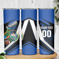 Custom El Salvador Rugby Skinny Tumbler Los Torogoces Go Champions
