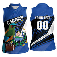 Custom El Salvador Rugby Women Sleeveless Polo Shirt Los Torogoces Go Champions