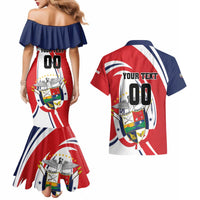 Custom Panama Rugby Couples Matching Mermaid Dress and Hawaiian Shirt Diablos Rojos Go Champions