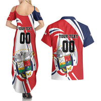 Custom Panama Rugby Couples Matching Summer Maxi Dress and Hawaiian Shirt Diablos Rojos Go Champions