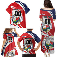 Custom Panama Rugby Family Matching Puletasi and Hawaiian Shirt Diablos Rojos Go Champions