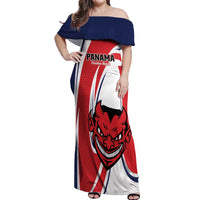 Custom Panama Rugby Off Shoulder Maxi Dress Diablos Rojos Go Champions