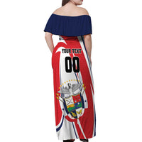 Custom Panama Rugby Off Shoulder Maxi Dress Diablos Rojos Go Champions