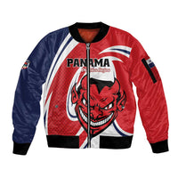 Custom Panama Rugby Sleeve Zip Bomber Jacket Diablos Rojos Go Champions