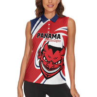Custom Panama Rugby Women Sleeveless Polo Shirt Diablos Rojos Go Champions