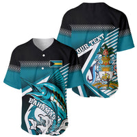 Personalised The Bahamas Baseball Jersey Bahamian Blue Marlin Special Version - Wonder Print Shop
