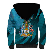 10 July The Bahamas Independence Day Sherpa Hoodie Bahamian Blue Marlin With Hibiscus - Wonder Print Shop