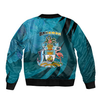 10 July The Bahamas Independence Day Sleeve Zip Bomber Jacket Bahamian Blue Marlin With Hibiscus - Wonder Print Shop