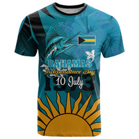 10 July The Bahamas Independence Day T Shirt Bahamian Blue Marlin With Hibiscus - Wonder Print Shop