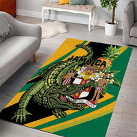 Jamaica Crocodile Area Rug Pineapple Tropical Style - Wonder Print Shop