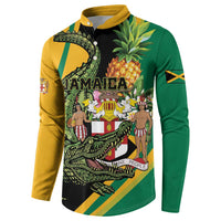 Personalized Jamaica Crocodile Button Sweatshirt Pineapple Tropical Style - Wonder Print Shop