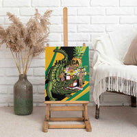 Jamaica Crocodile Canvas Wall Art Pineapple Tropical Style - Wonder Print Shop