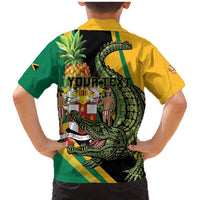 Personalized Jamaica Crocodile Family Matching Mermaid Dress and Hawaiian Shirt Pineapple Tropical Style - Wonder Print Shop