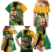 Personalized Jamaica Crocodile Family Matching Mermaid Dress and Hawaiian Shirt Pineapple Tropical Style - Wonder Print Shop