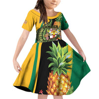 Personalized Jamaica Crocodile Family Matching Off Shoulder Short Dress and Hawaiian Shirt Pineapple Tropical Style - Wonder Print Shop