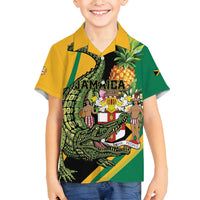 Personalized Jamaica Crocodile Family Matching Puletasi and Hawaiian Shirt Pineapple Tropical Style - Wonder Print Shop