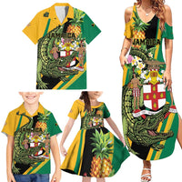 Personalized Jamaica Crocodile Family Matching Summer Maxi Dress and Hawaiian Shirt Pineapple Tropical Style - Wonder Print Shop