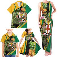 Personalized Jamaica Crocodile Family Matching Tank Maxi Dress and Hawaiian Shirt Pineapple Tropical Style - Wonder Print Shop