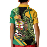 Personalized Jamaica Crocodile Kid Polo Shirt Pineapple Tropical Style - Wonder Print Shop