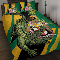 Jamaica Crocodile Quilt Bed Set Pineapple Tropical Style - Wonder Print Shop