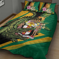 Jamaica Crocodile Quilt Bed Set Pineapple Tropical Style - Wonder Print Shop