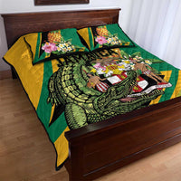 Jamaica Crocodile Quilt Bed Set Pineapple Tropical Style - Wonder Print Shop