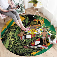 Jamaica Crocodile Round Carpet Pineapple Tropical Style - Wonder Print Shop