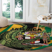 Jamaica Crocodile Round Carpet Pineapple Tropical Style - Wonder Print Shop