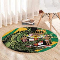 Jamaica Crocodile Round Carpet Pineapple Tropical Style - Wonder Print Shop