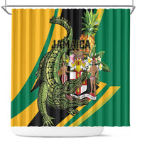 Jamaica Crocodile Shower Curtain Pineapple Tropical Style - Wonder Print Shop