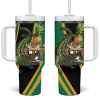 Personalized Jamaica Crocodile Tumbler With Handle Pineapple Tropical Style - Wonder Print Shop