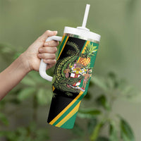 Personalized Jamaica Crocodile Tumbler With Handle Pineapple Tropical Style - Wonder Print Shop